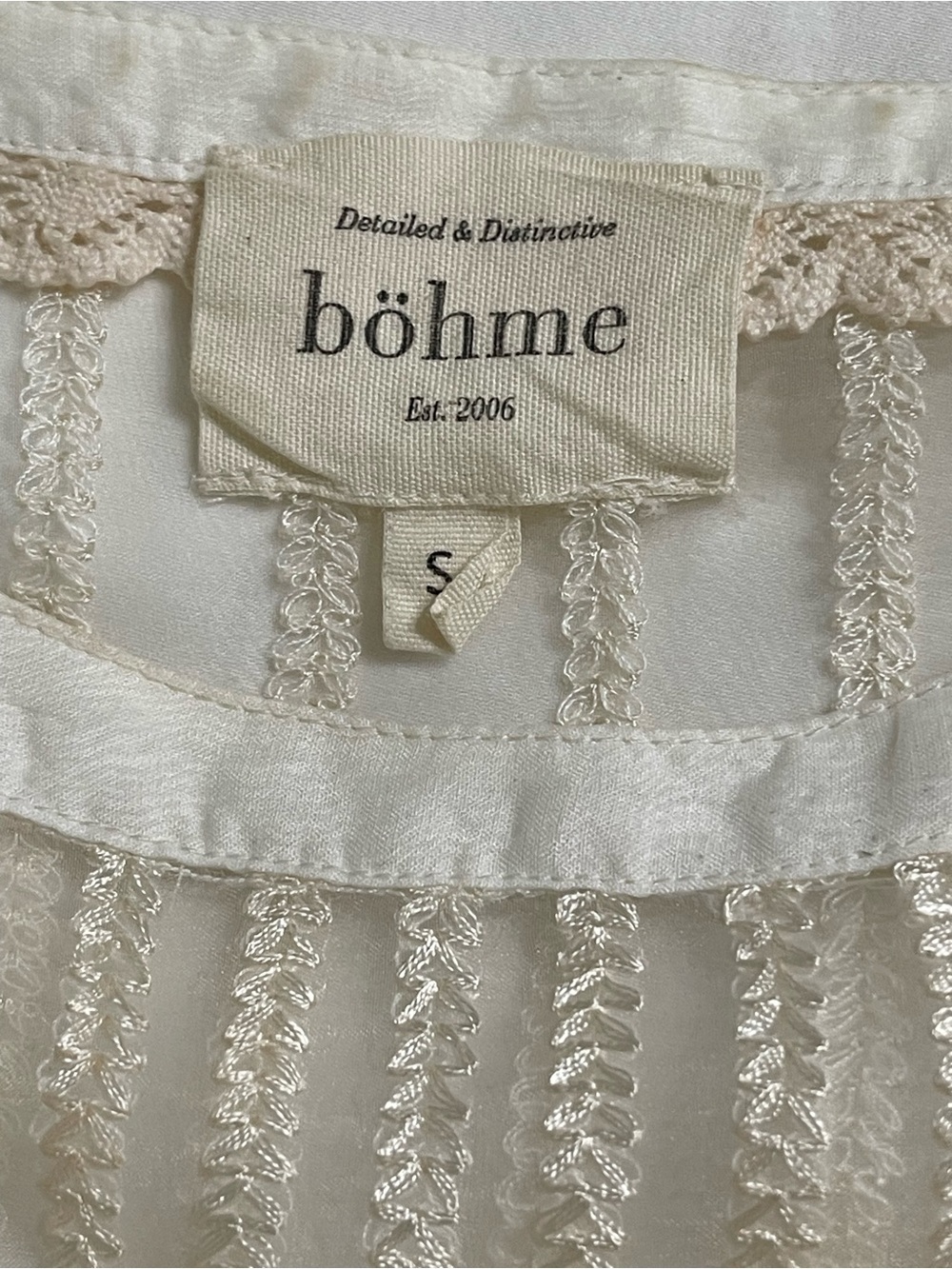Bohme White Sheer Floral Embroidered Top with Yellow Flowers - Picture 5 of 10